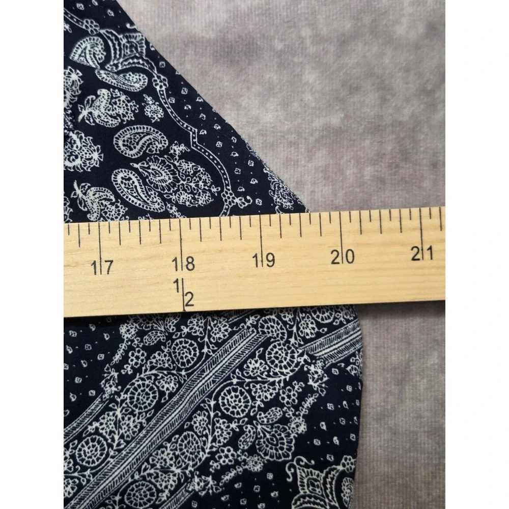 Soho New York & Company Womens Blouse Multicolor Paisley Sleeveless Zip L